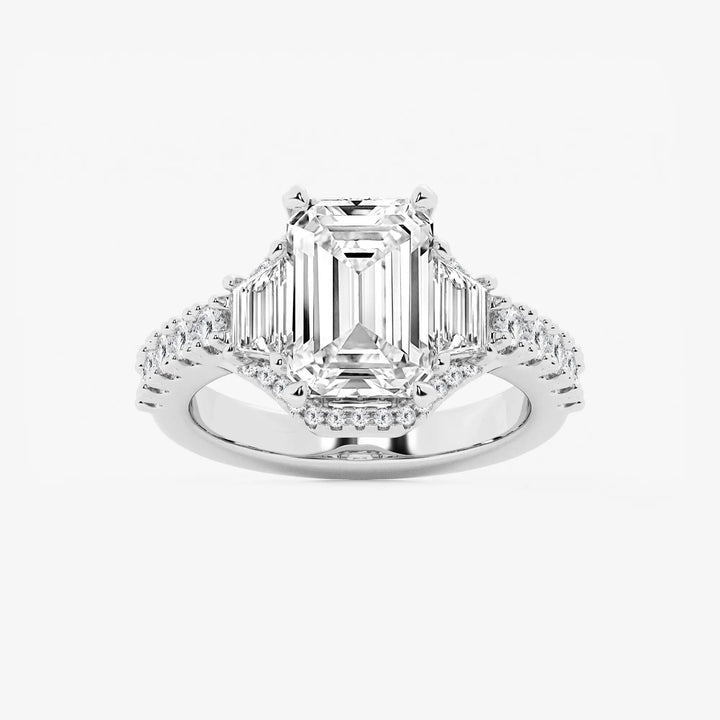 Emerald Cut Lab Grown Diamond Engagement Ring