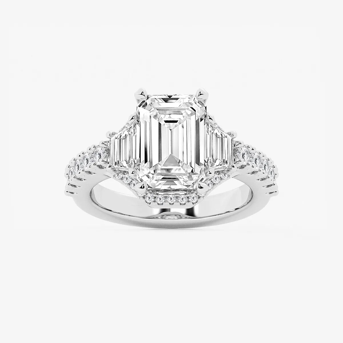 Emerald Cut Lab Grown Diamond Engagement Ring