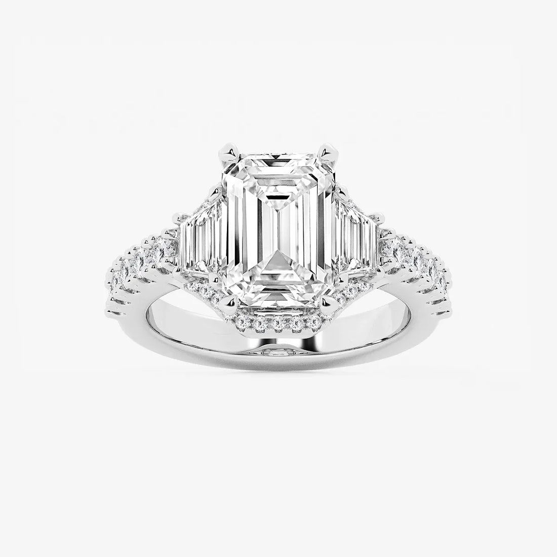 Emerald Cut Lab Grown Diamond Engagement Ring
