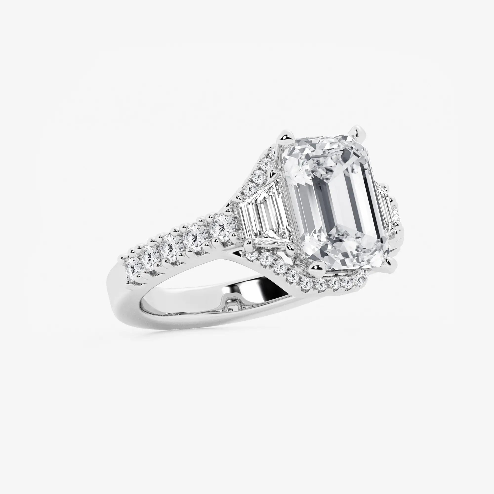 Emerald Cut Lab Grown Diamond Engagement Ring