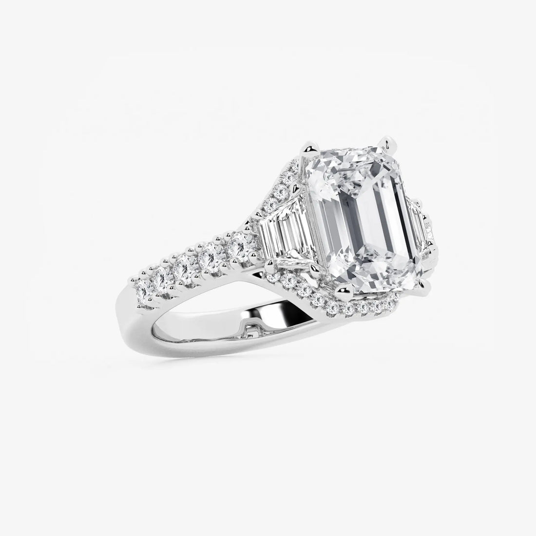 Emerald Cut Lab Grown Diamond Engagement Ring