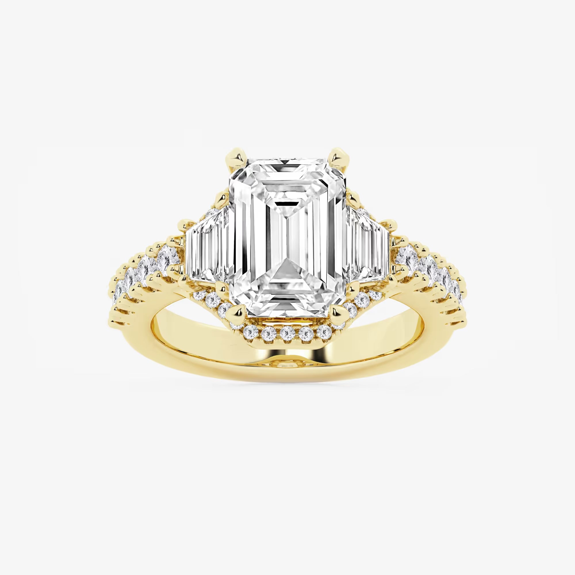 Emerald Cut Lab Grown Diamond Engagement Ring