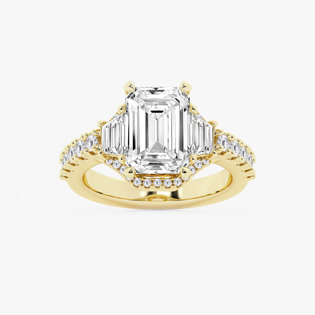 Emerald Cut Lab Grown Diamond Engagement Ring