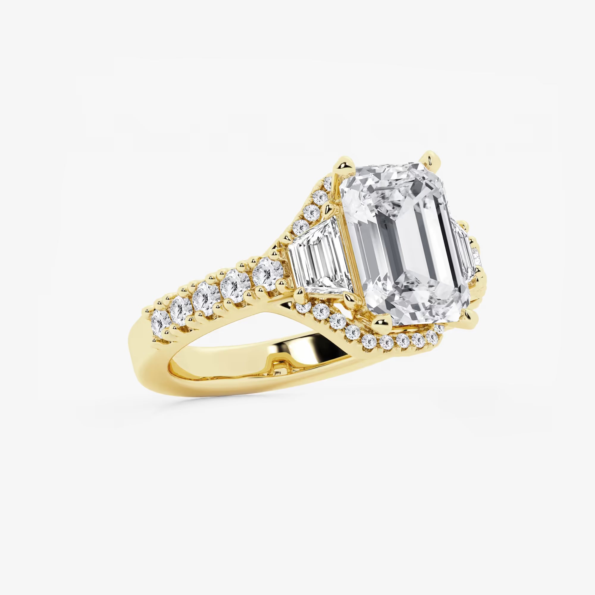 Emerald Cut Lab Grown Diamond Engagement Ring