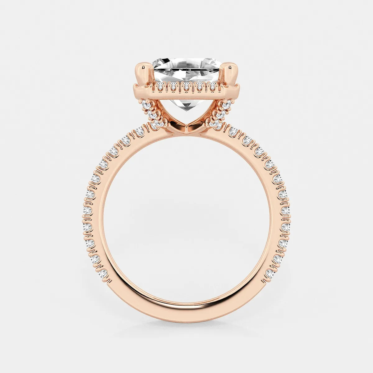 Elegant Asscher Lab Grown Diamond Halo Engagement Ring