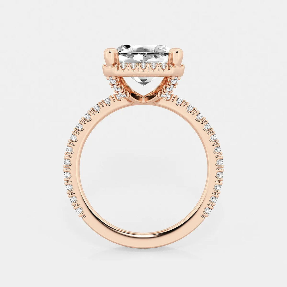 Elegant Asscher Lab Grown Diamond Halo Engagement Ring