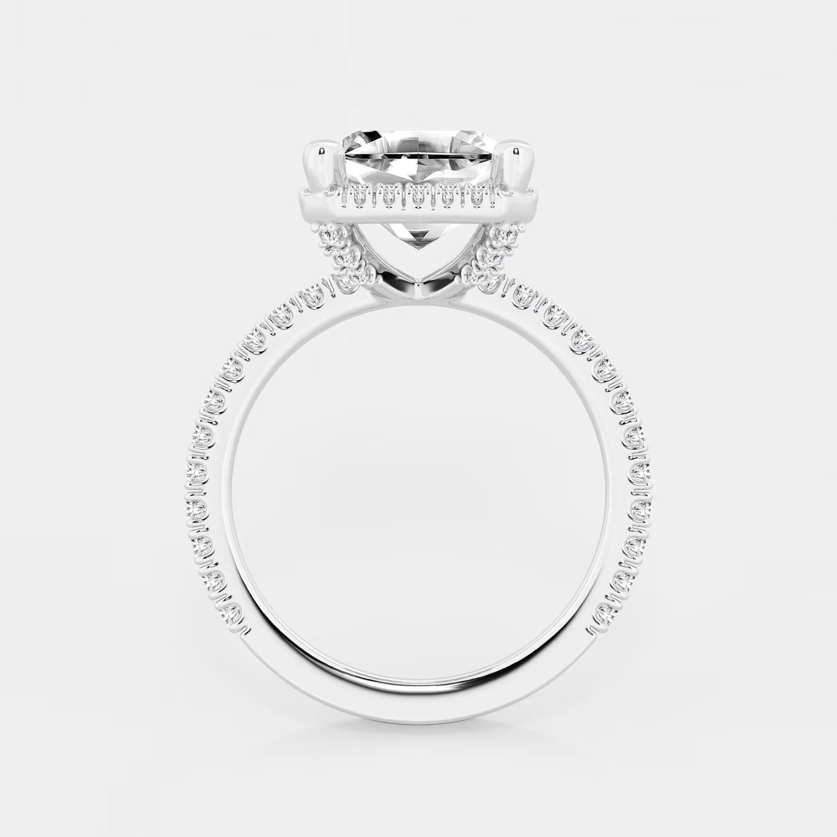 Elegant Asscher Lab Grown Diamond Halo Engagement Ring