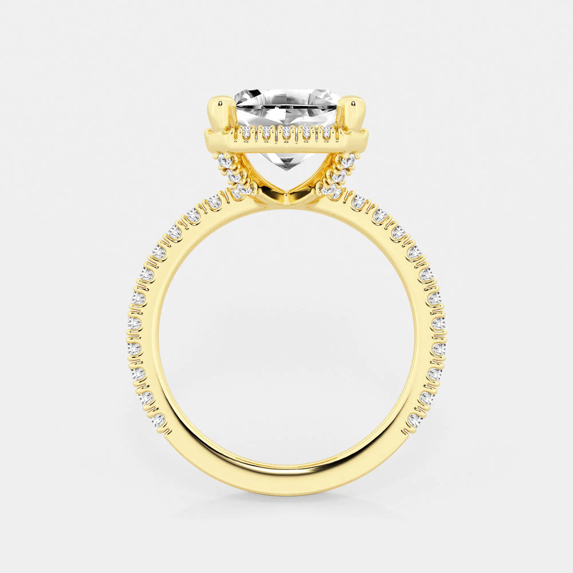 Elegant Asscher Lab Grown Diamond Halo Engagement Ring