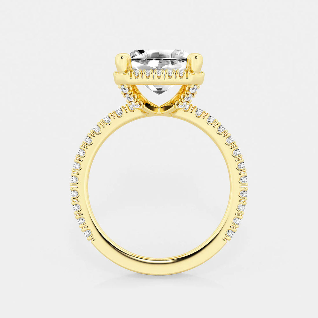 Elegant Asscher Lab Grown Diamond Halo Engagement Ring