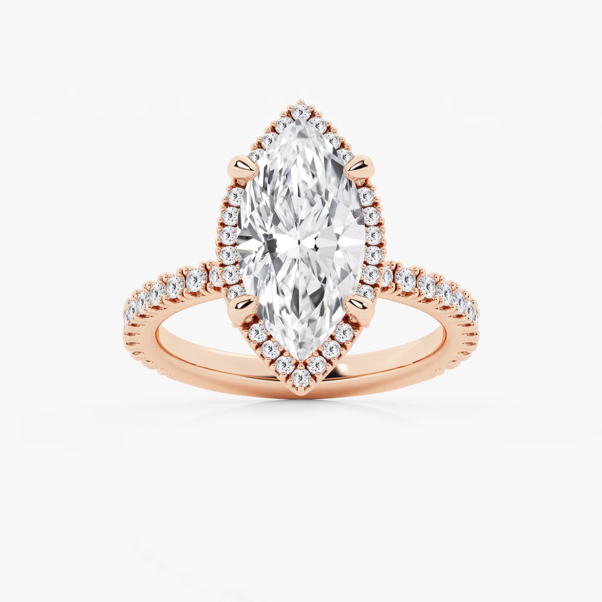 Aurielle Marquise Lab-Grown Diamond Halo Engagement Ring