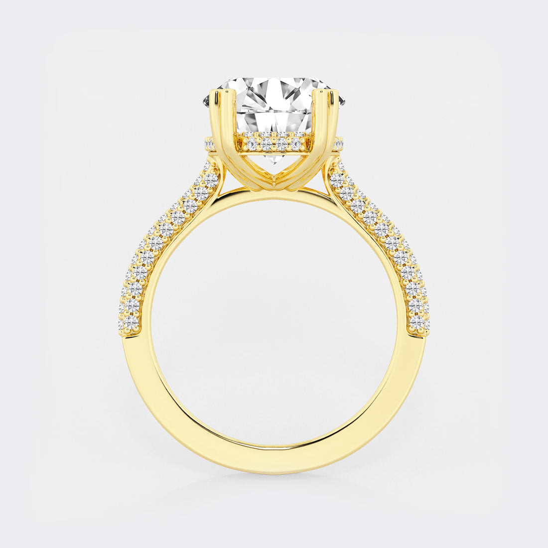 Oval Cut Lab-Grown Diamond Multi-Row Pavé Engagement Ring