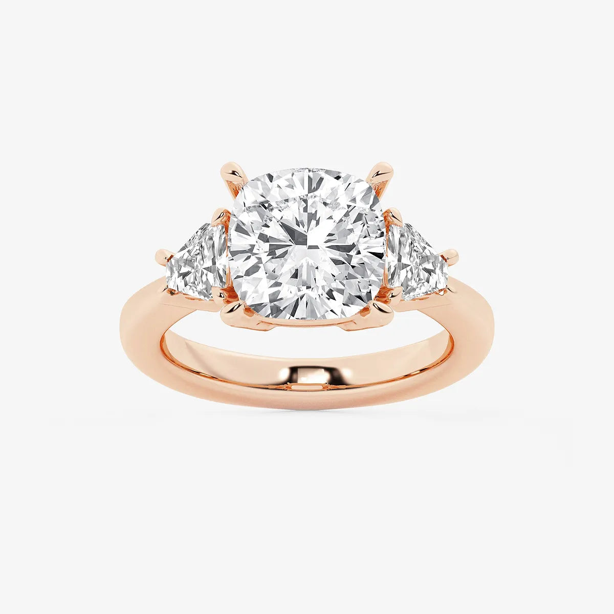 Heart Shape Lab Grown Diamond Side Stone Engagement Ring