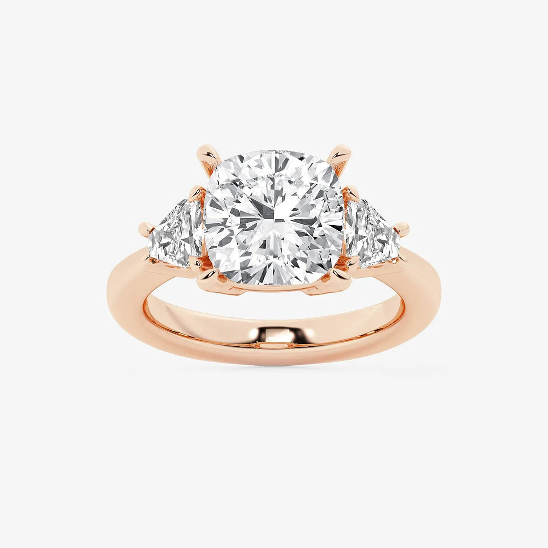 Heart Shape Lab Grown Diamond Side Stone Engagement Ring