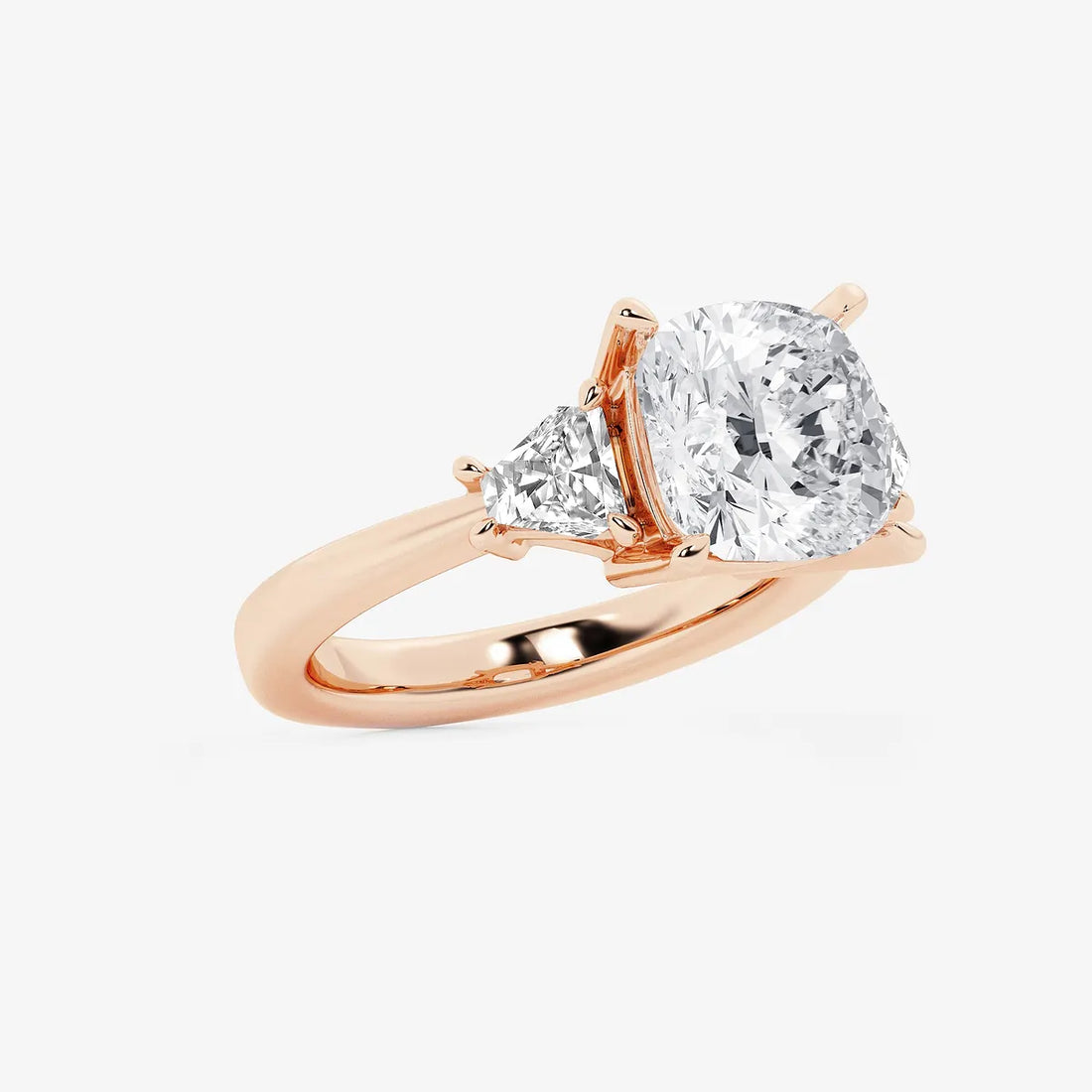 Heart Shape Lab Grown Diamond Side Stone Engagement Ring