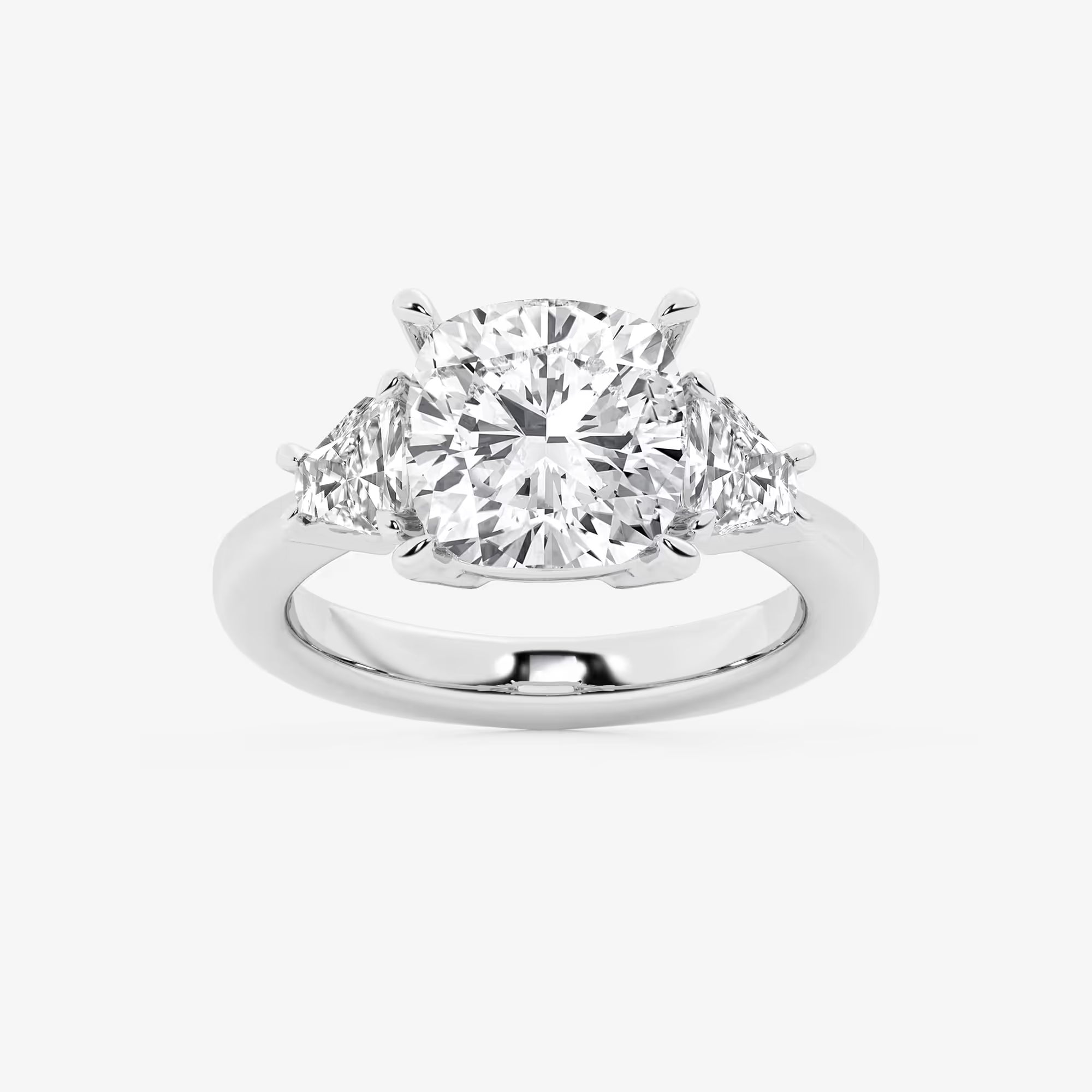 Heart Shape Lab Grown Diamond Side Stone Engagement Ring