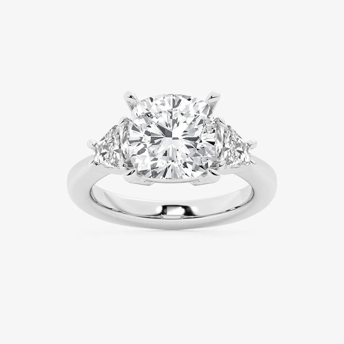 Heart Shape Lab Grown Diamond Side Stone Engagement Ring