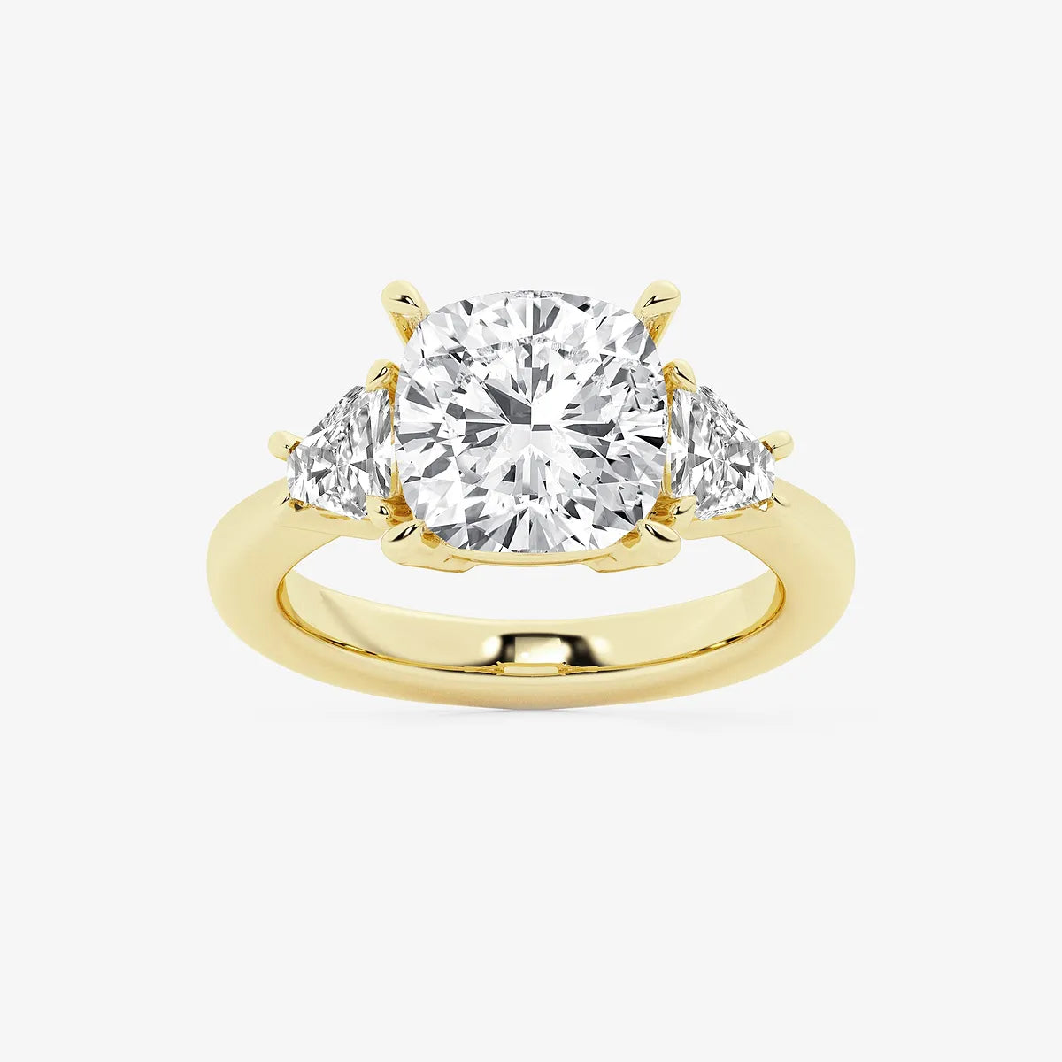 Heart Shape Lab Grown Diamond Side Stone Engagement Ring