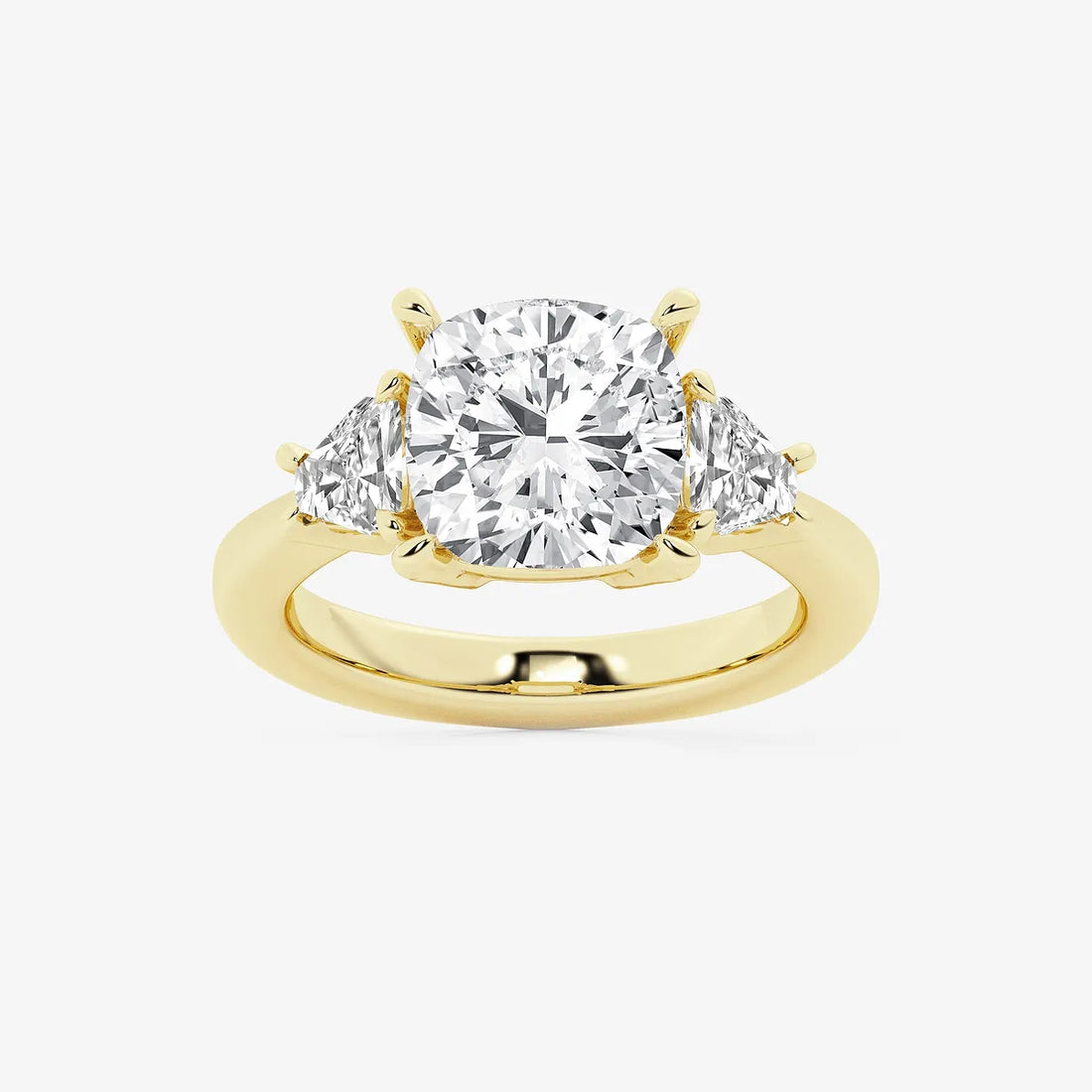 Heart Shape Lab Grown Diamond Side Stone Engagement Ring