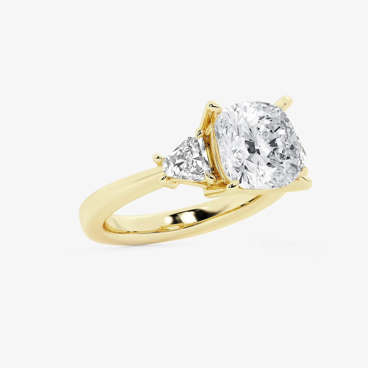 Heart Shape Lab Grown Diamond Side Stone Engagement Ring