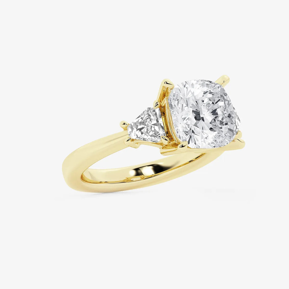 Heart Shape Lab Grown Diamond Side Stone Engagement Ring