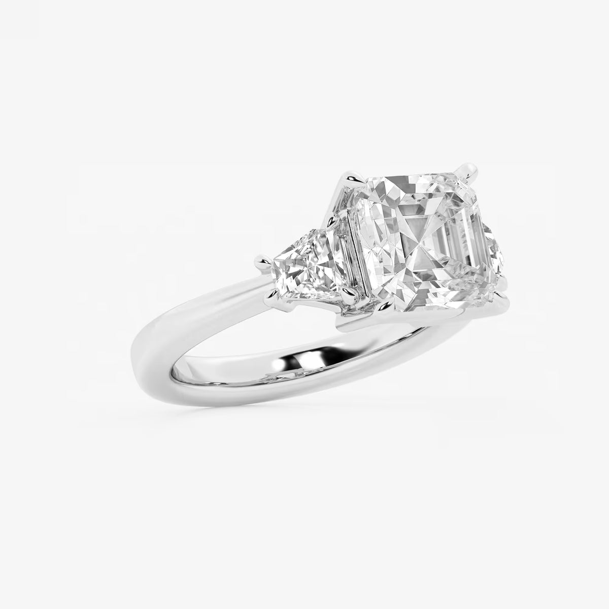 Eternal Embrace Heart Diamond Side Stone Engagement Ring
