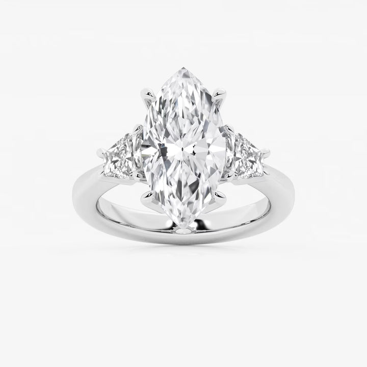 Seraphine Heart Lab-Grown Diamond Side Stone Engagement Ring
