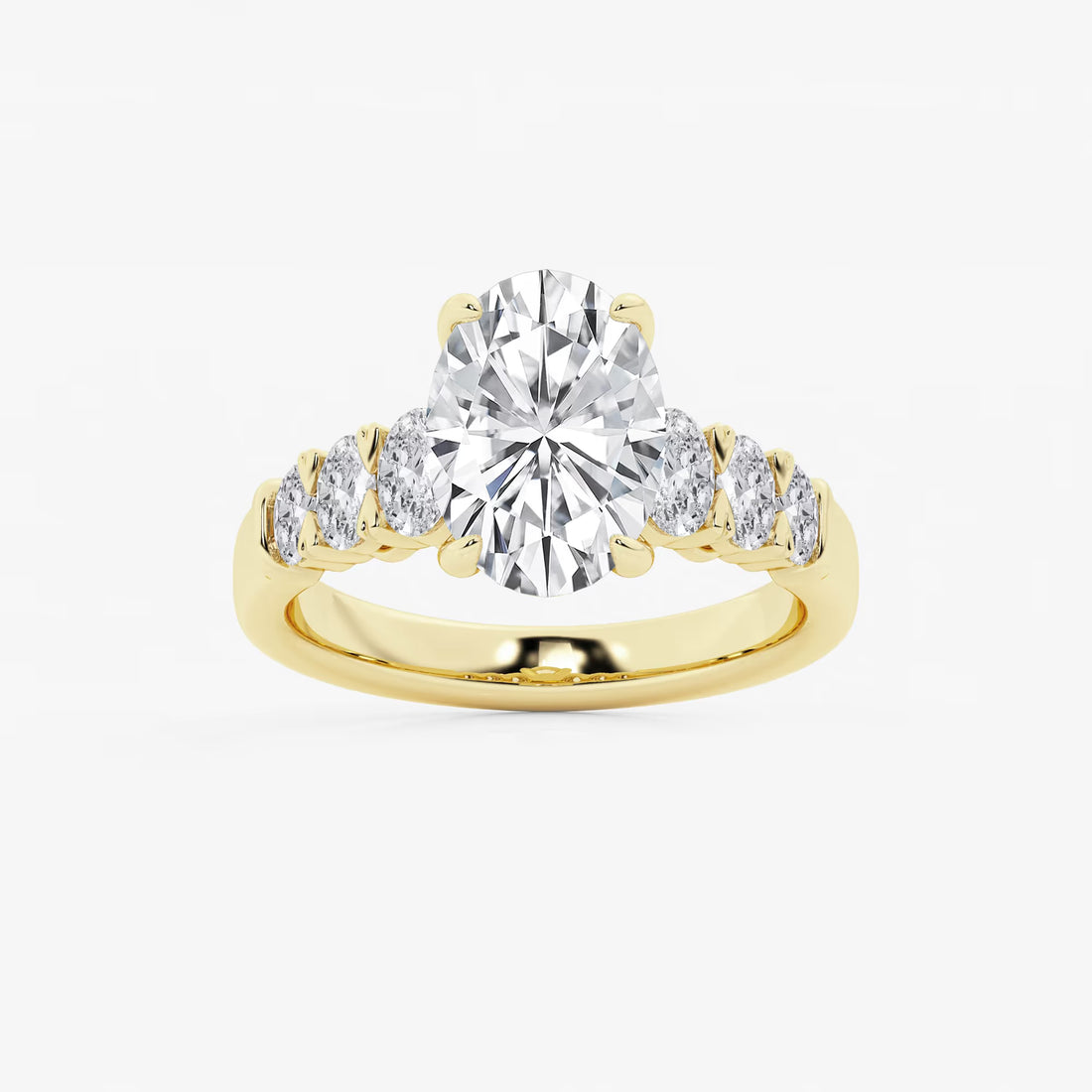 Luminara Graduated Elegance Oval Lab Grown Diamond Engagement Ring
