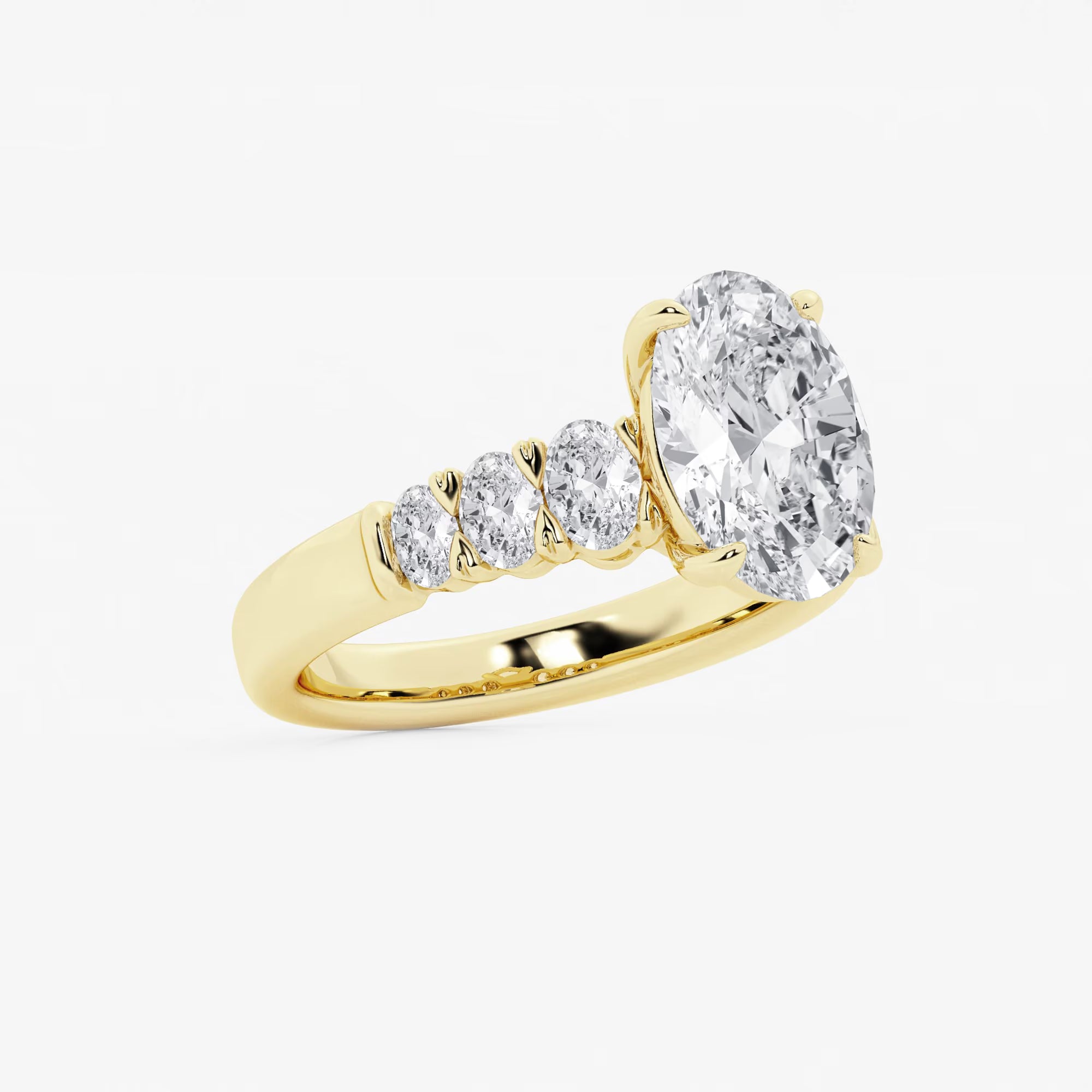 Luminara Graduated Elegance Oval Lab Grown Diamond Engagement Ring