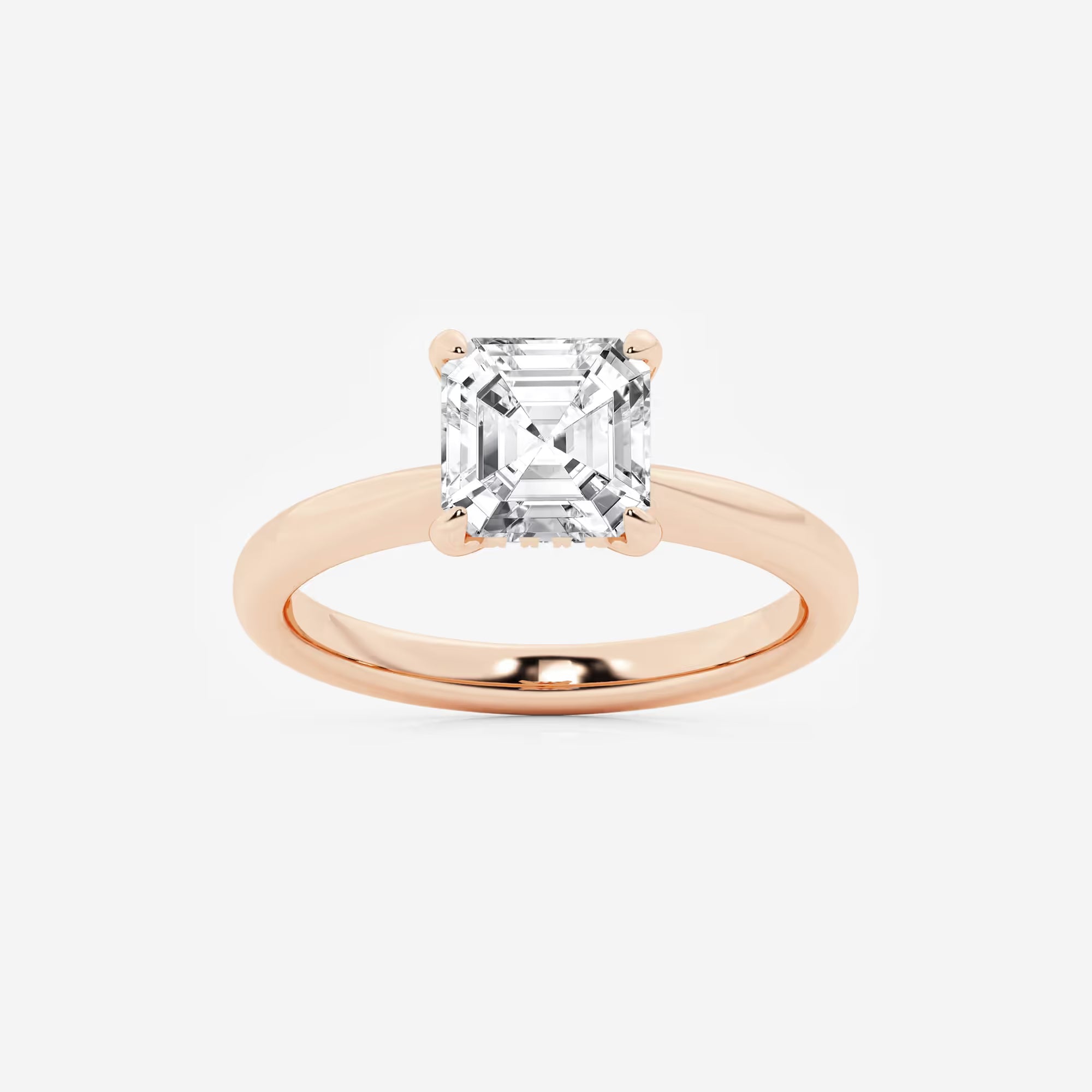 Celestia Asscher Lab Grown Diamond Hidden Halo Engagement Ring