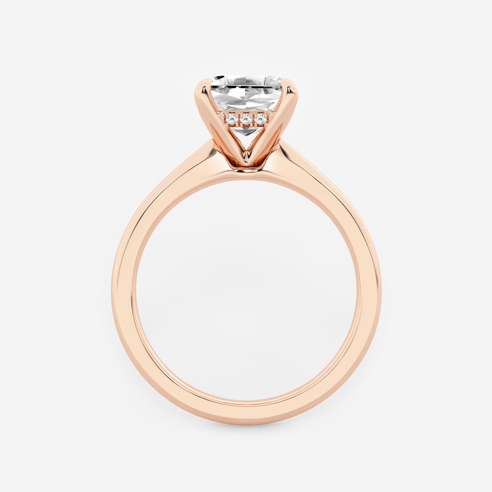 Celestia Asscher Lab Grown Diamond Hidden Halo Engagement Ring