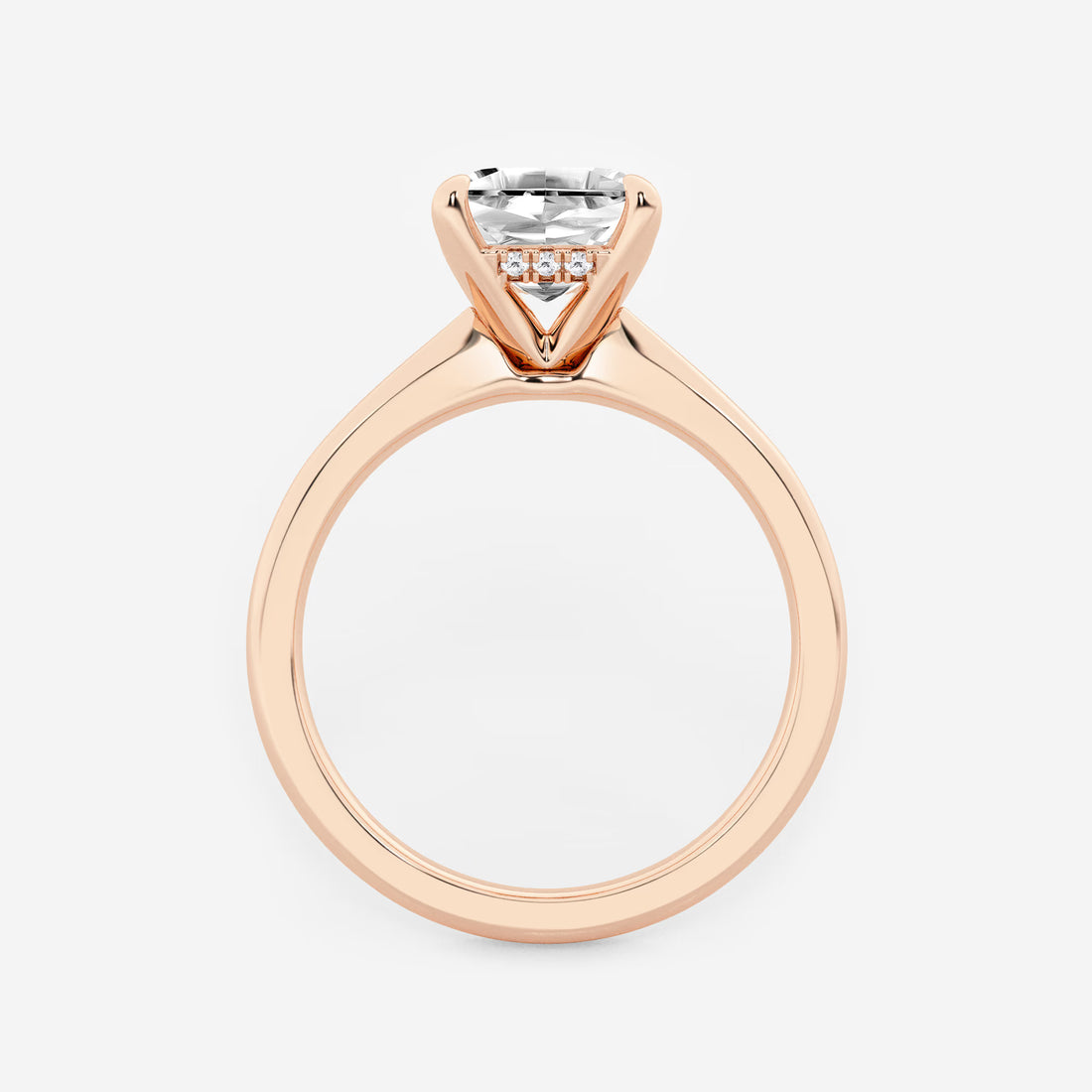 Celestia Asscher Lab Grown Diamond Hidden Halo Engagement Ring