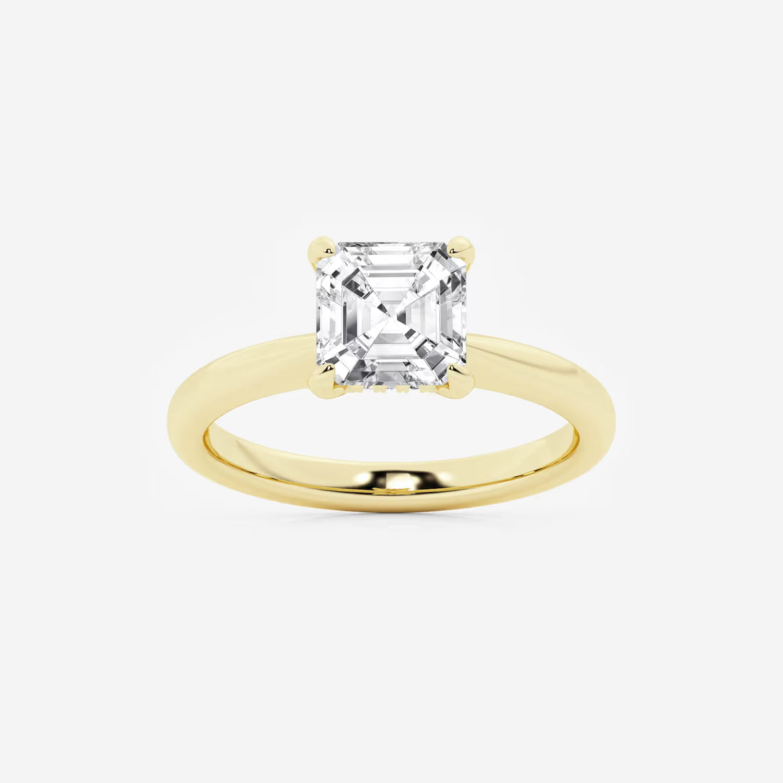 Celestia Asscher Lab Grown Diamond Hidden Halo Engagement Ring