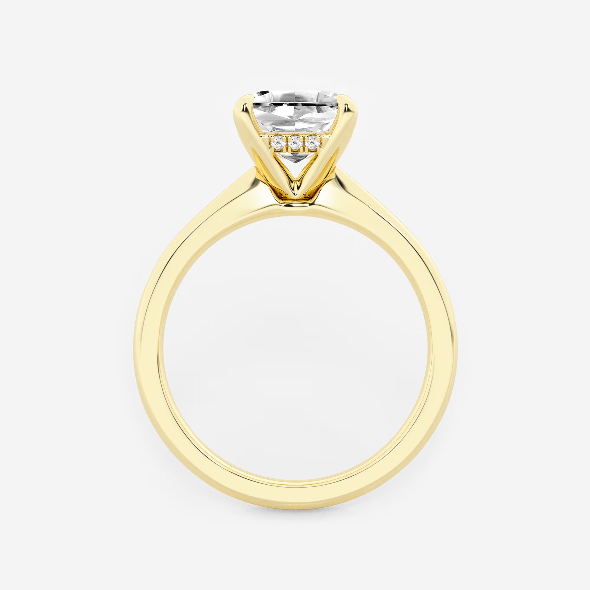 Celestia Asscher Lab Grown Diamond Hidden Halo Engagement Ring