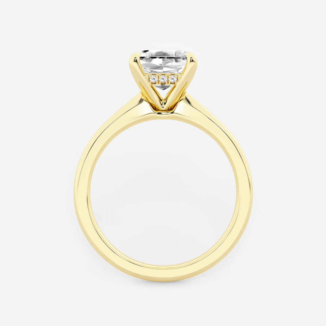 Celestia Asscher Lab Grown Diamond Hidden Halo Engagement Ring