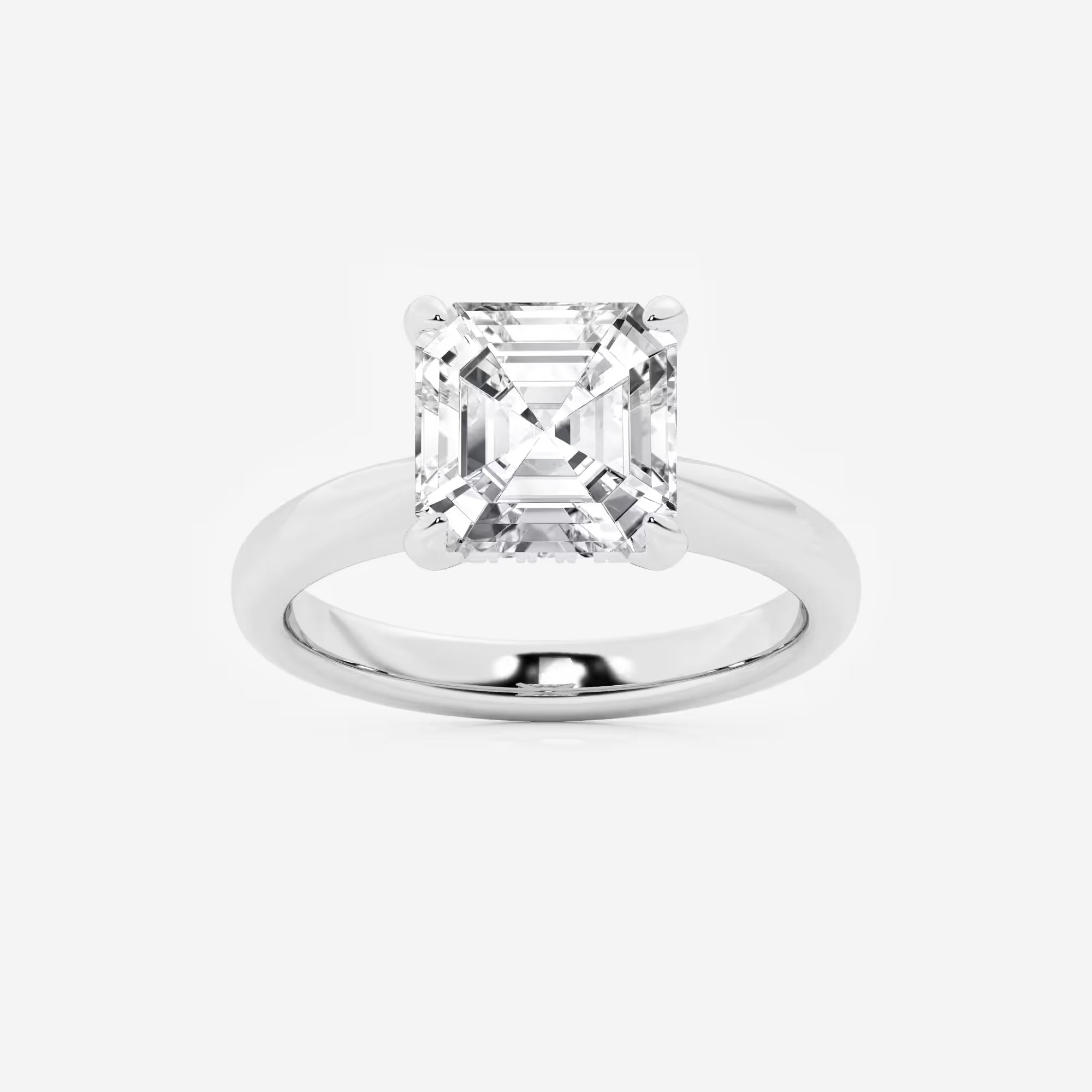 Celestia Asscher Lab Grown Diamond Hidden Halo Engagement Ring