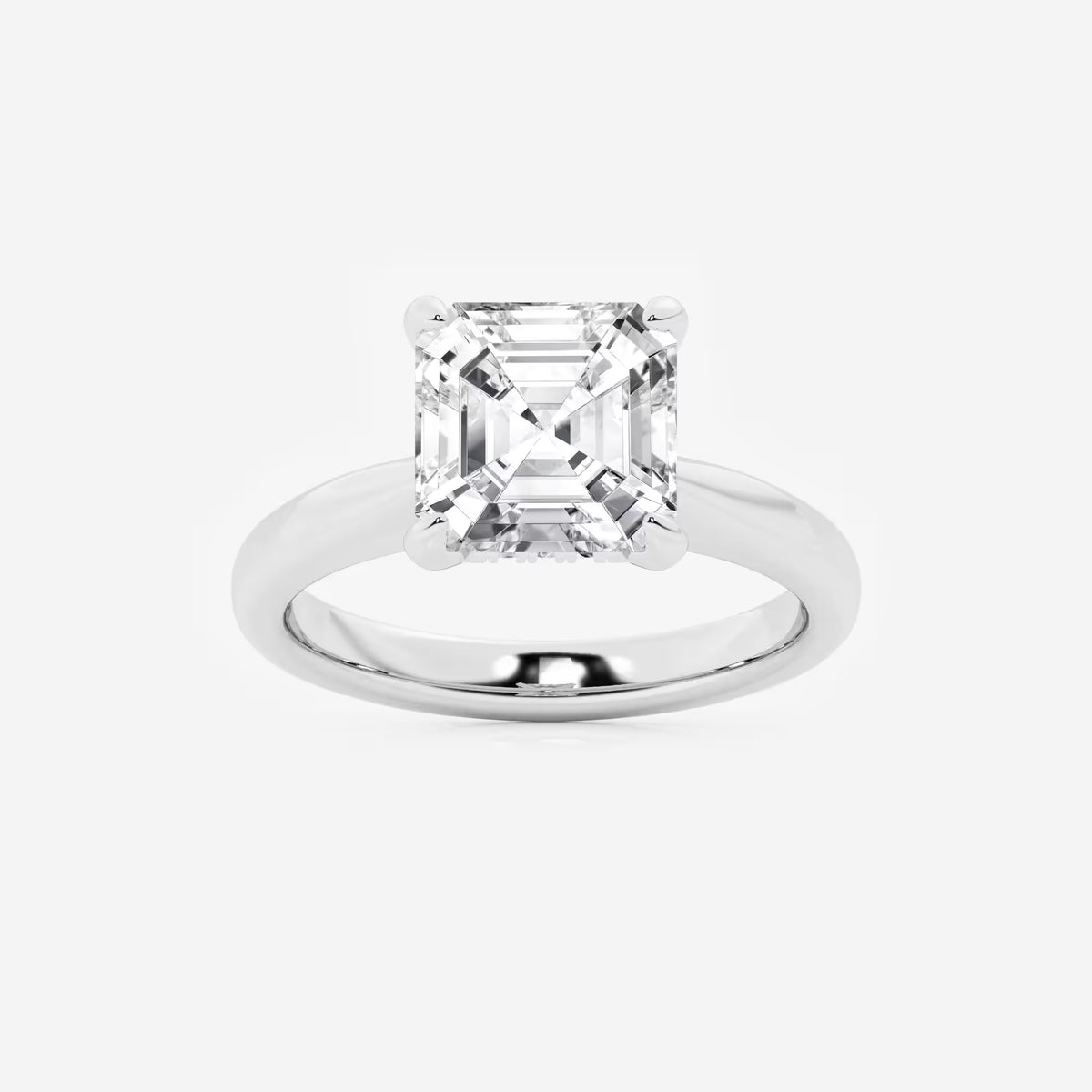 Celestia Asscher Lab Grown Diamond Hidden Halo Engagement Ring