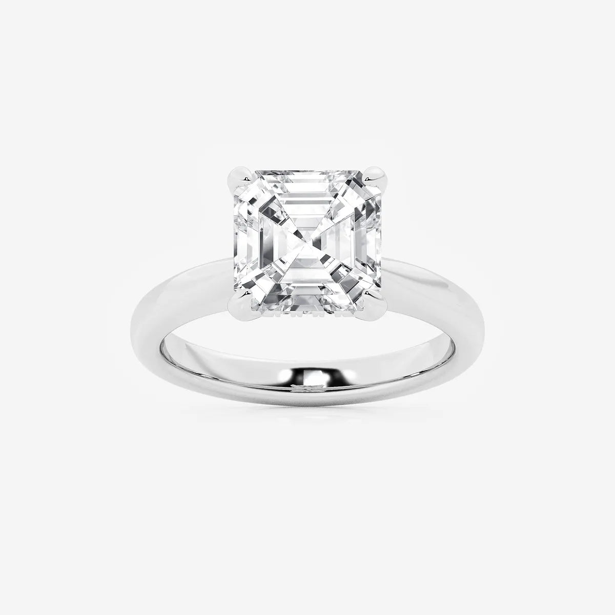 Celestia Asscher Lab Grown Diamond Hidden Halo Engagement Ring