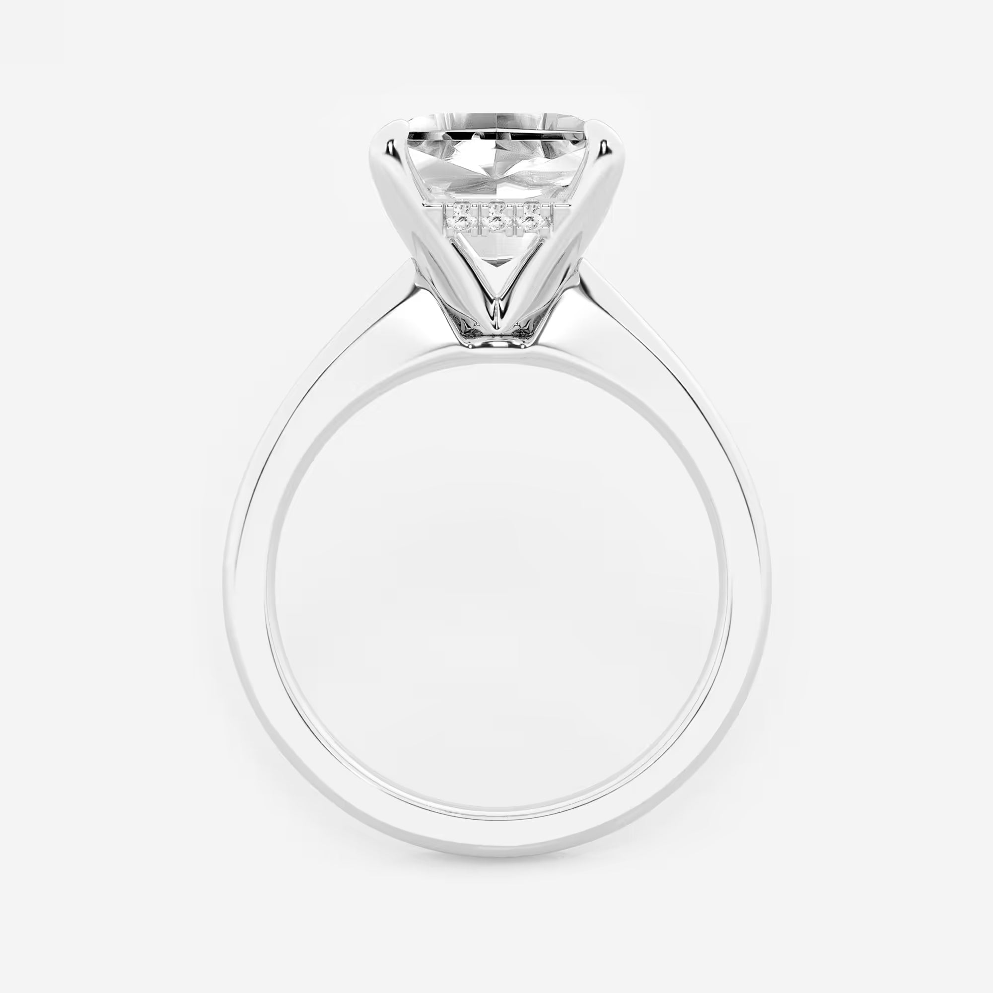 Celestia Asscher Lab Grown Diamond Hidden Halo Engagement Ring