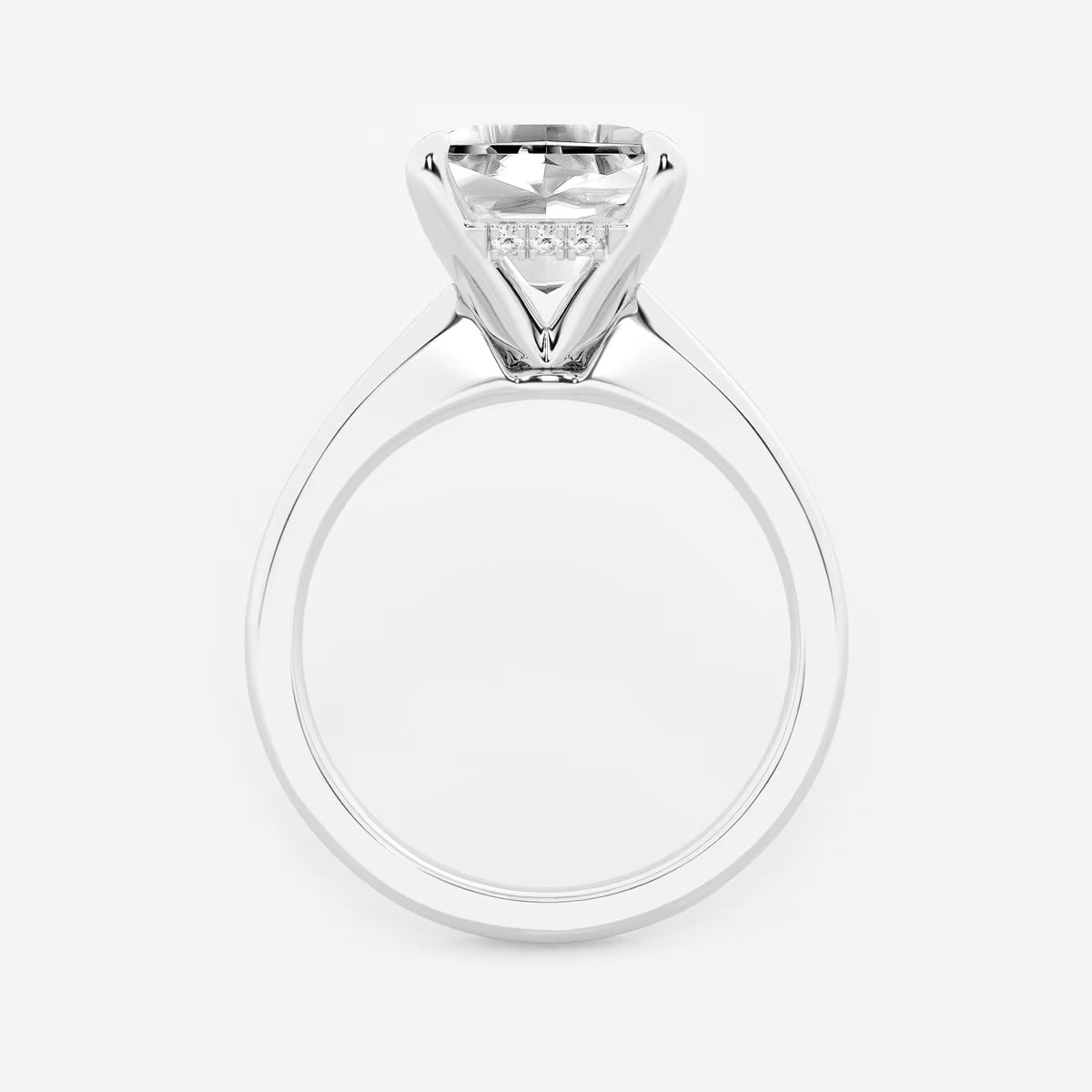 Celestia Asscher Lab Grown Diamond Hidden Halo Engagement Ring
