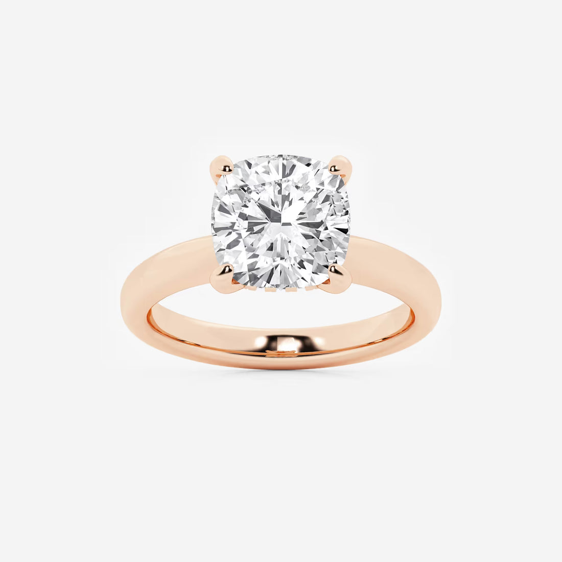 Cushion Lab Grown Diamond Hidden Halo Engagement Ring