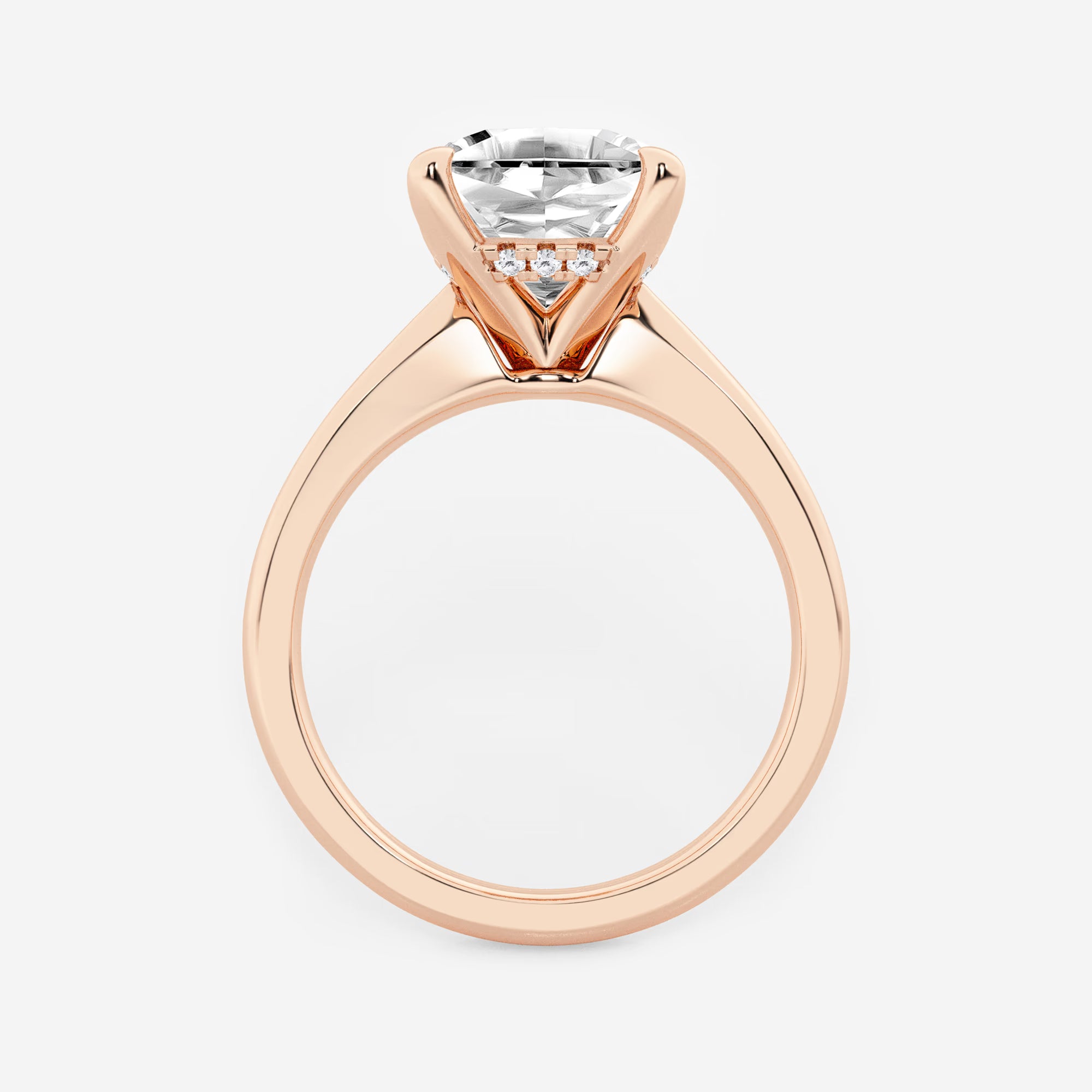 Cushion Lab Grown Diamond Hidden Halo Engagement Ring