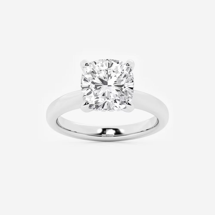 Cushion Lab Grown Diamond Hidden Halo Engagement Ring