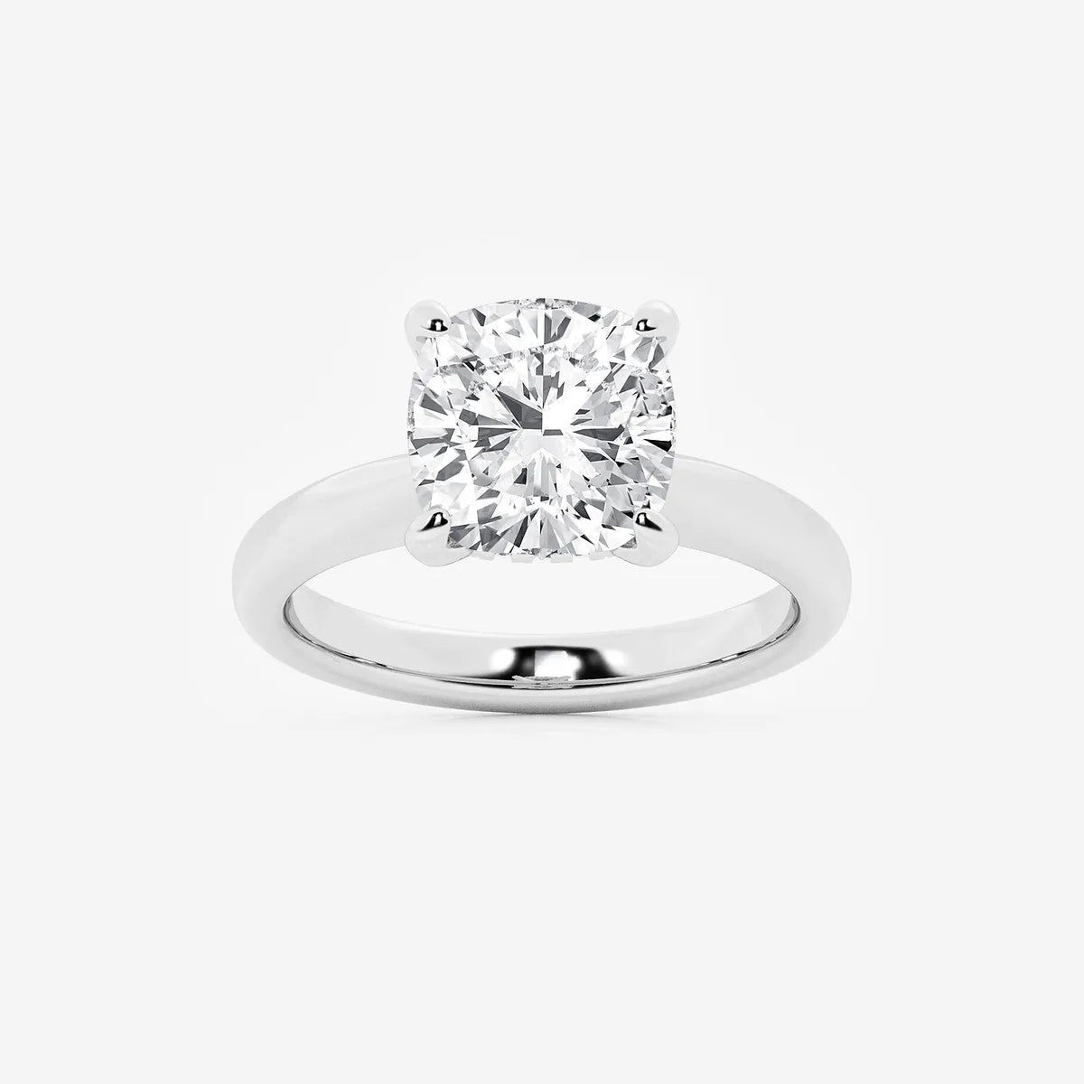 Cushion Lab Grown Diamond Hidden Halo Engagement Ring