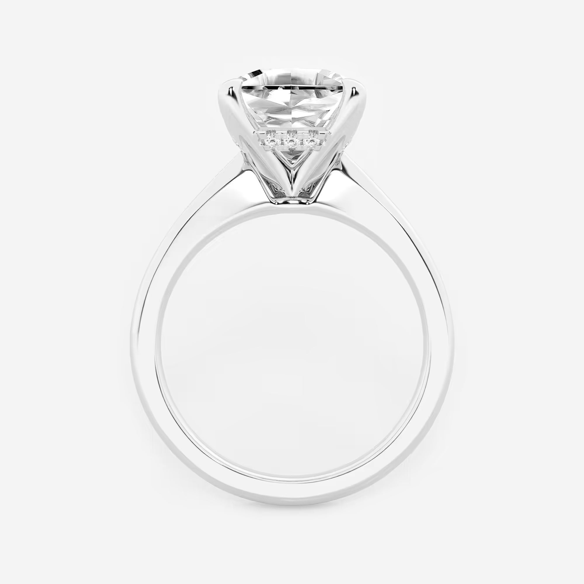 Cushion Lab Grown Diamond Hidden Halo Engagement Ring