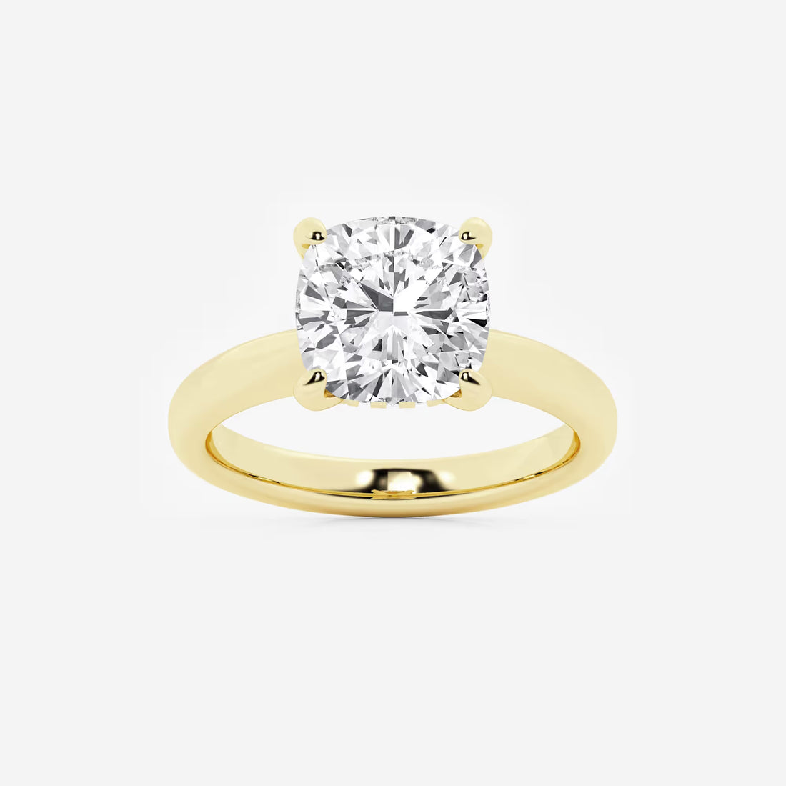 Cushion Lab Grown Diamond Hidden Halo Engagement Ring