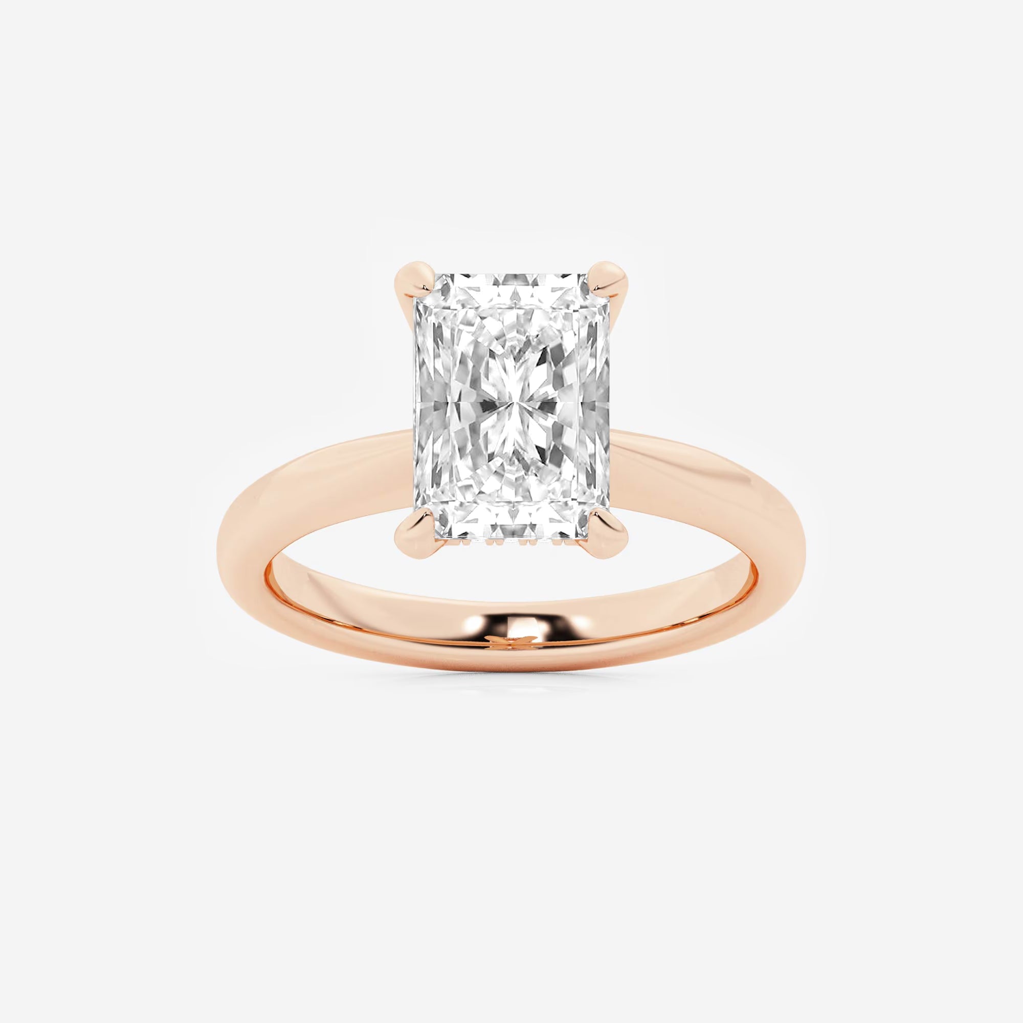 Aurielle Radiant Lab-Grown Diamond Hidden Halo Engagement Ring