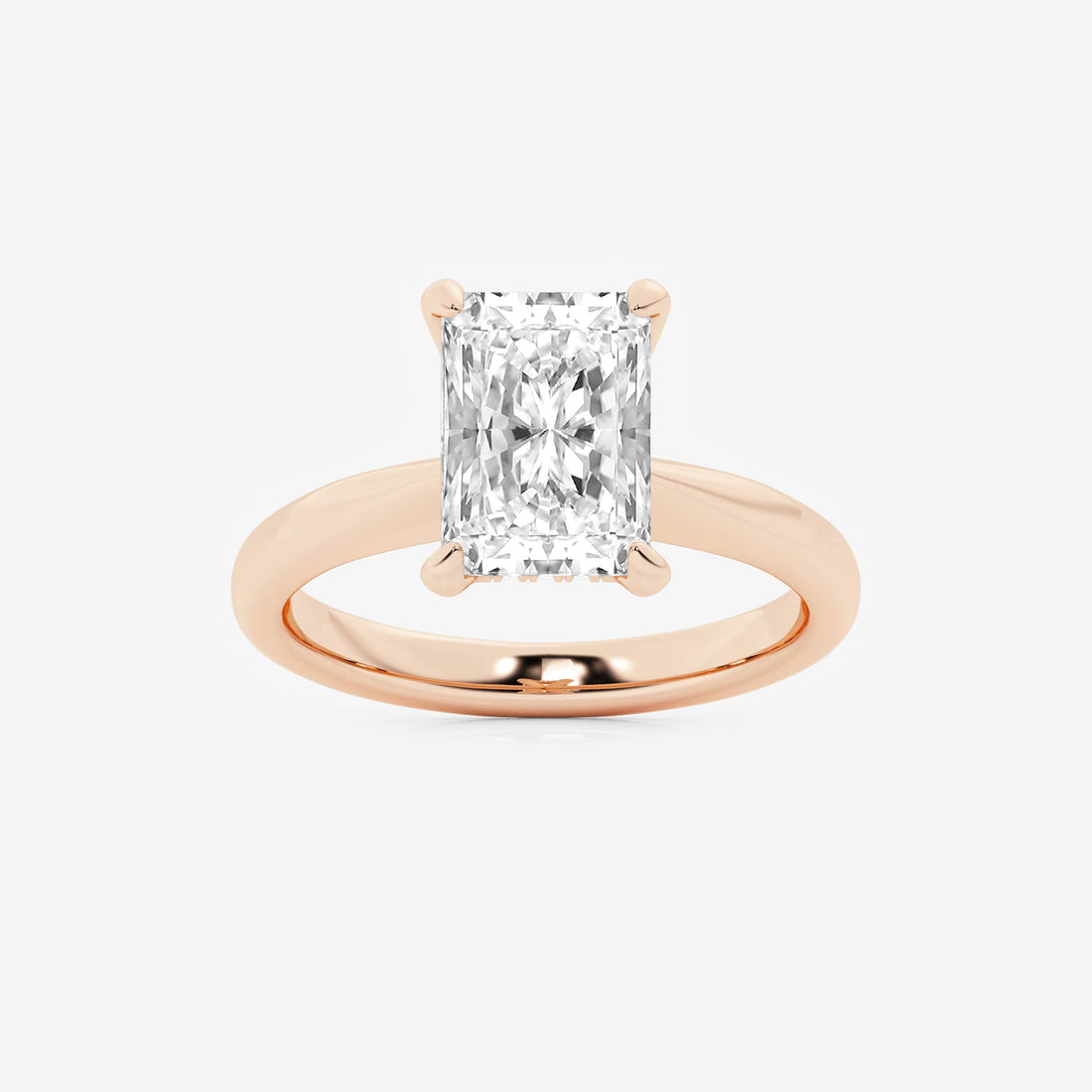 Aurielle Radiant Lab-Grown Diamond Hidden Halo Engagement Ring