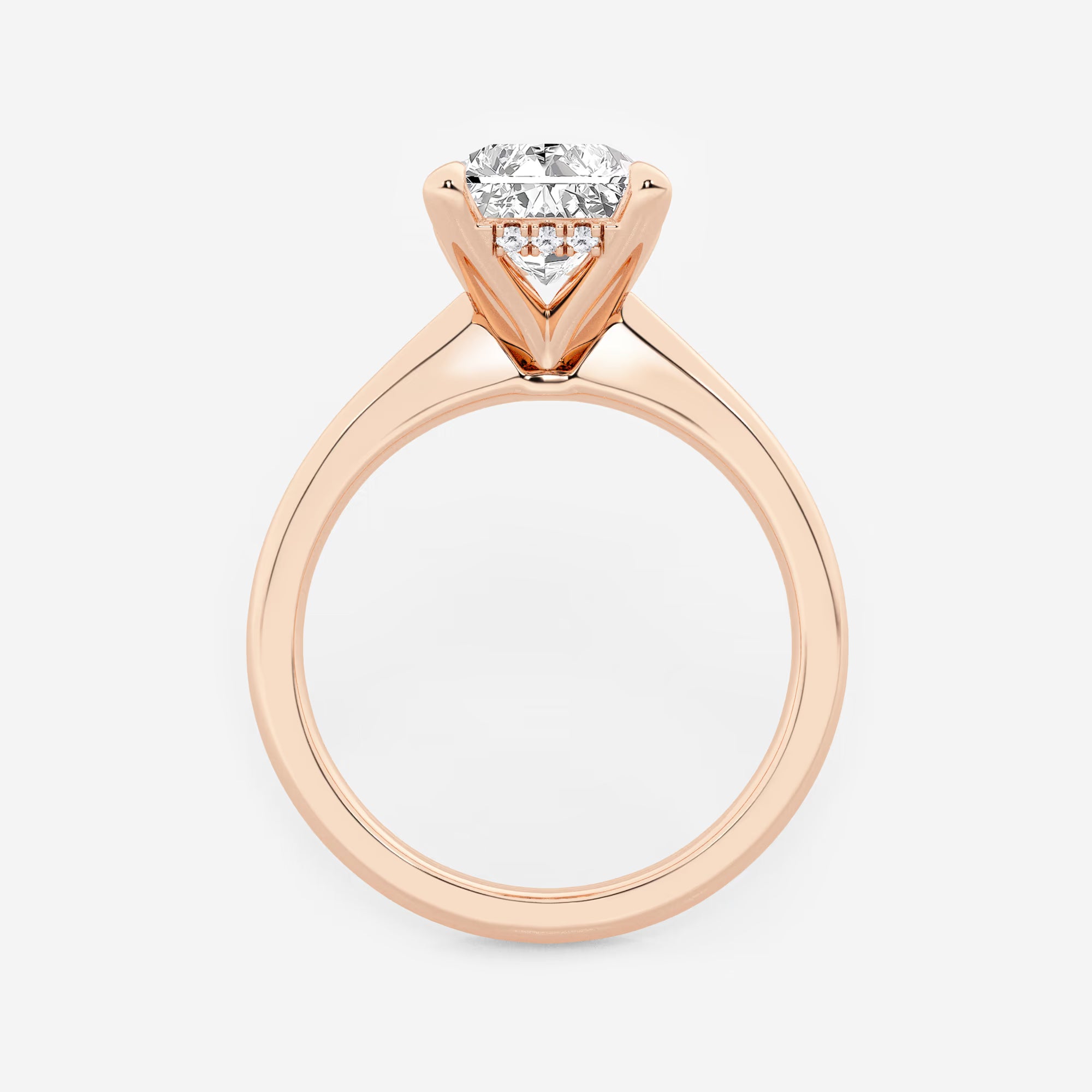 Aurielle Radiant Lab-Grown Diamond Hidden Halo Engagement Ring
