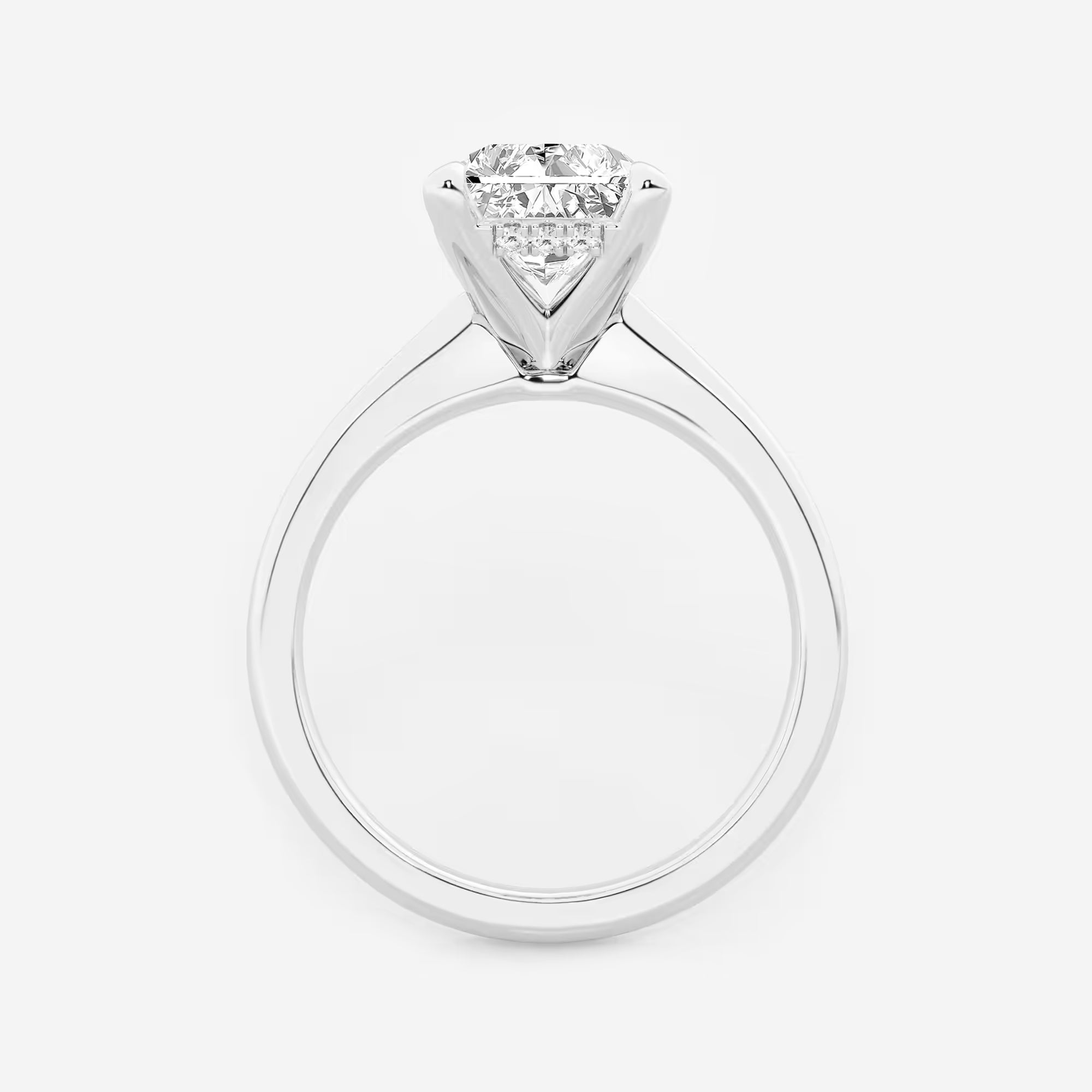 Aurielle Radiant Lab-Grown Diamond Hidden Halo Engagement Ring