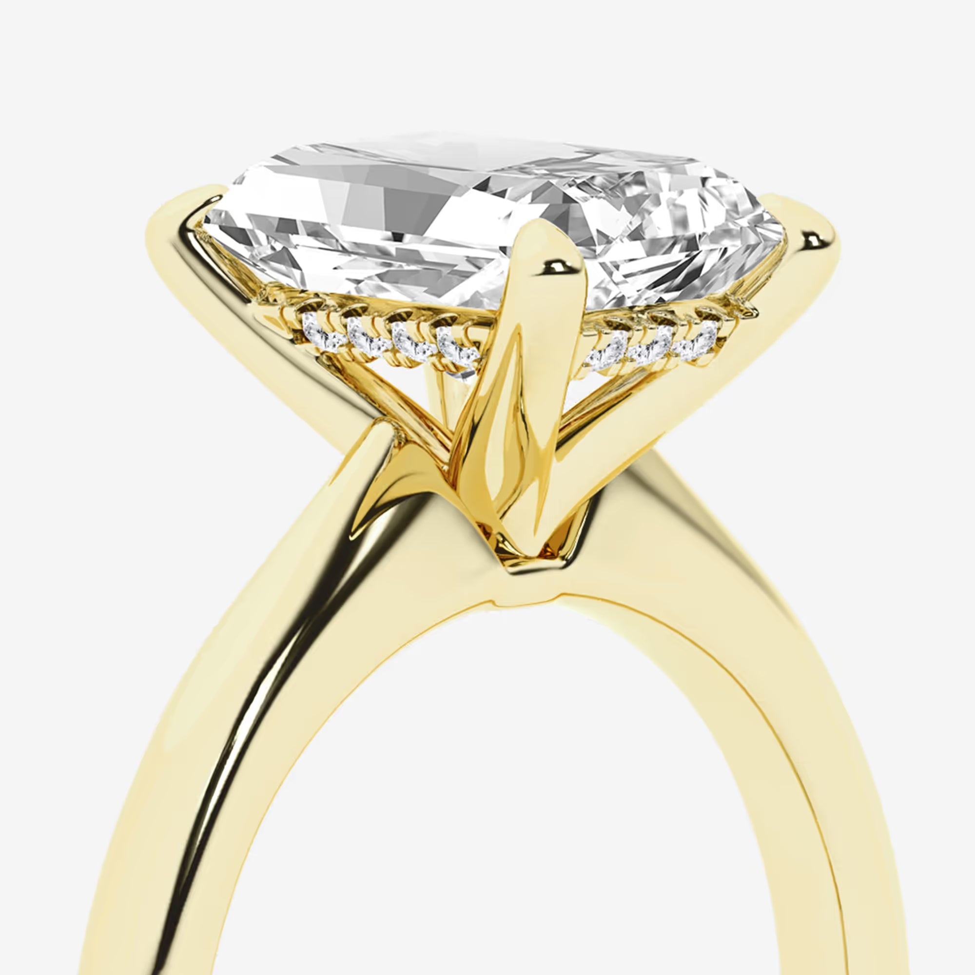 Aurielle Radiant Lab-Grown Diamond Hidden Halo Engagement Ring